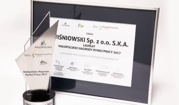 WIŚNIOWSKI laureatem I edycji Małopolskiej Nagrody Rynku Pracy